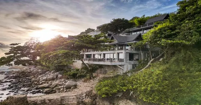 The Cliff Villa Seafront View  Aerial shot