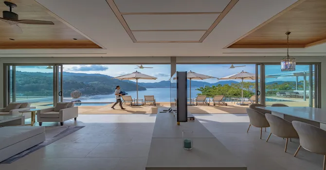 Villa Amara Samsara  Sea and pool view from the living room.